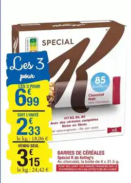 Carrefour Barres de cereales offre