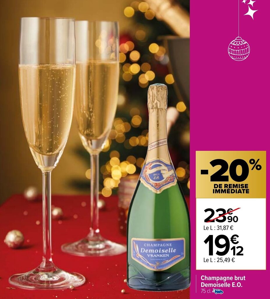 Promo Champagne brut demoiselle E.O. chez Carrefour Market