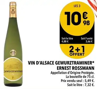 Supeco Vin d'alsace gewurztraminer ernest rossmann offre