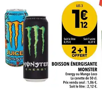 Supeco Boisson énergisante monster offre