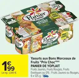 Carrefour Yaourts aux Bons Morceaux de Fruits "Prix Choc"(m) offre