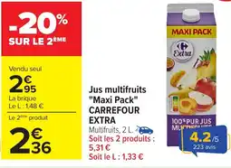 Carrefour Jus multifruits maxi pack carrefour extra offre