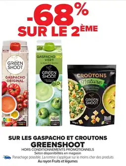 Carrefour Sur les gaspacho et croutons greenshoot offre