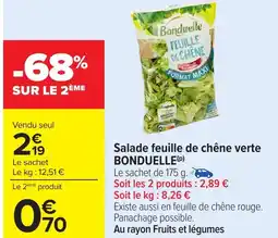 Carrefour Salade feuille de chêne verte bonduelle (p) offre