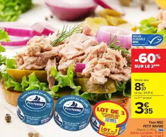 Carrefour Thon msc petit navire offre