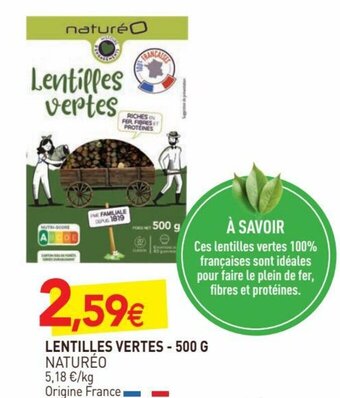 naturéO Lentilles vertes offre