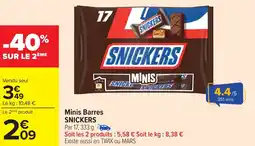 Carrefour Minis Barres SNICKERS Par 17, offre