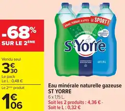 Carrefour Eau minérale naturelle gazeuse st yorre offre