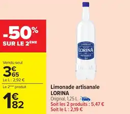 Carrefour Limonade artisanale lorina offre