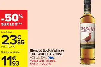 Carrefour Blended scotch whisky the famous grouse offre