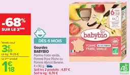 Carrefour Gourdes babybio offre