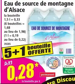 Norma Eau de source de montagne d'Alsace offre