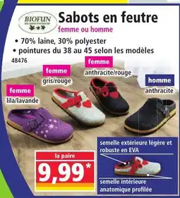 Norma BIOFUN Sabots en feutre offre