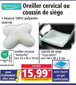 Norma ORTHO-Vital Oreiller cervical ou coussin de siège offre