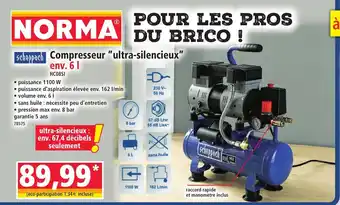Norma SCHEPPACH Compresseur ultra-silencieux offre