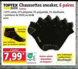 Norma TOPTEX Chaussettes sneaker, 6 paires offre