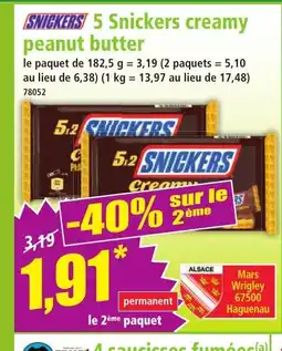 Norma SNICKERS 5 Snickers creamy peanut butter offre