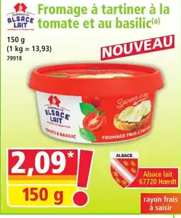 Norma ALSACE LAIT Fromage à tartiner à la tomate et au basilic offre