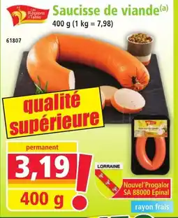 Norma Saucisse de viande offre