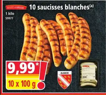 Norma 10 saucisses blanches offre