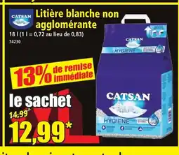 Norma CATSAN Litière blanche non agglomérante offre