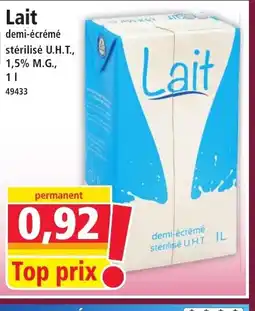 Norma Lait demi-écrémé stérilisé U.H.T offre