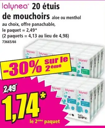 Norma LALYNEA 20 étuis de mouchoirs offre