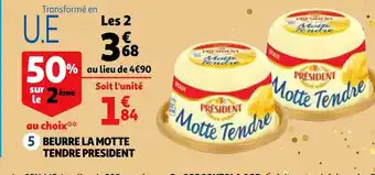 Auchan Supermarché Beurre La Motte Tendre President offre