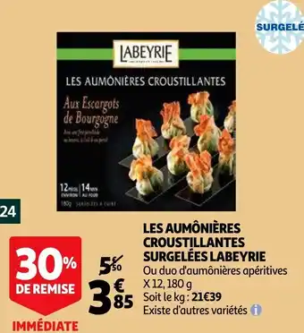 Auchan Supermarché Les Aumônières croustillantes Surgelées Labeyrie offre