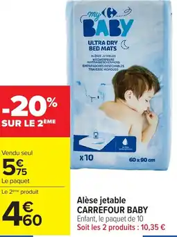 Carrefour Alèse jetable carrefour baby offre