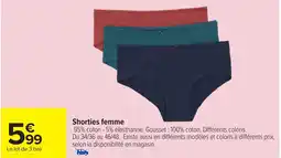 Carrefour Shorties femme offre
