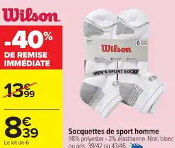 Carrefour Socquettes de sport homme offre