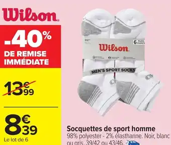 Carrefour Socquettes de sport homme offre