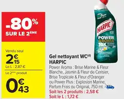 Carrefour Gel nettoyant wc harpic offre