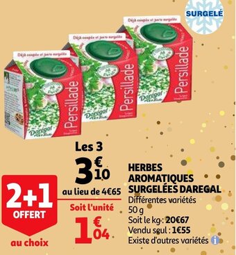 Auchan Supermarché Herbes aromatiques surgelées Daregal offre