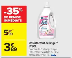 Carrefour Désinfectant de linge lysol offre