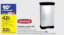 Carrefour Poubelle à pédale 50 L offre