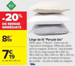 Carrefour Linge de lit "Percale bio" offre