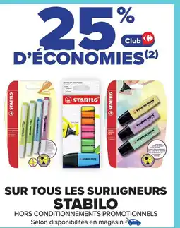 Carrefour Sur tous les surligneurs stabilo offre