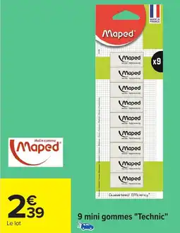 Carrefour 9 mini gommes "technic" offre