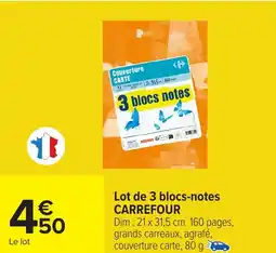 Carrefour Lot de 3 blocs-notes carrefour offre