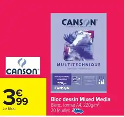 Carrefour Bloc dessin Mixed Media offre