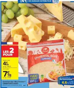 Carrefour Market Emmental râpé Maxi Format CARREFOUR CLASSIC offre