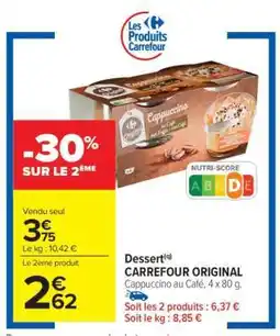 Carrefour Market CARREFOUR ORIGINAL Cappuccino au Café, 4 x 80 g offre
