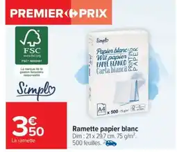 Carrefour Market Ramette papier blanc offre