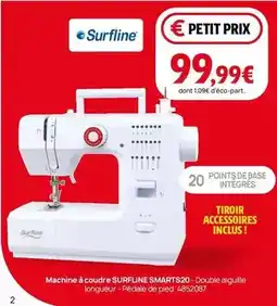 Darty Surfline - machine à coudre smarts20 offre