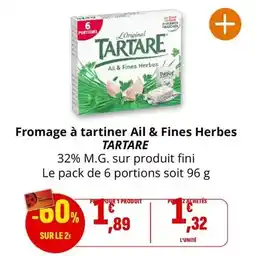 Coccinelle Supermarché Tartare - fromage à tartiner ail & fines herbes offre
