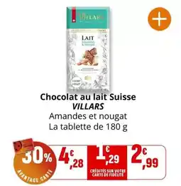 Coccinelle Supermarché Villars - chocolat au lait suisse offre