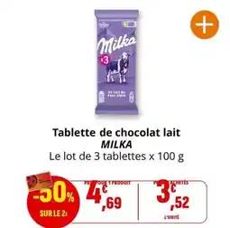 Coccinelle Supermarché Milka - tablette de chocolat lait offre