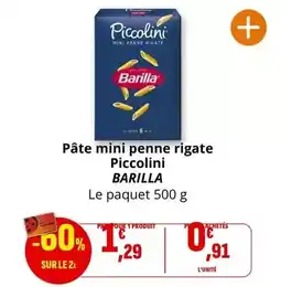 Coccinelle Supermarché Barilla - pâte mini penne rigate piccolini offre
